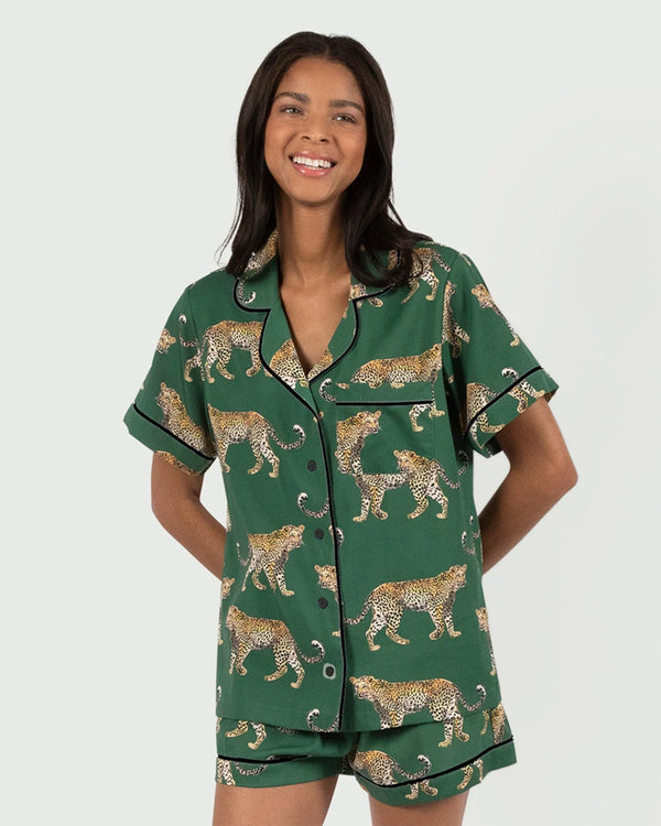 Cheetah Pajama Shorts Set