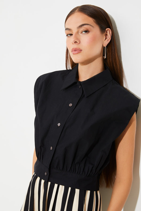 Lazur Short Sleeveless Buttoned Shirt