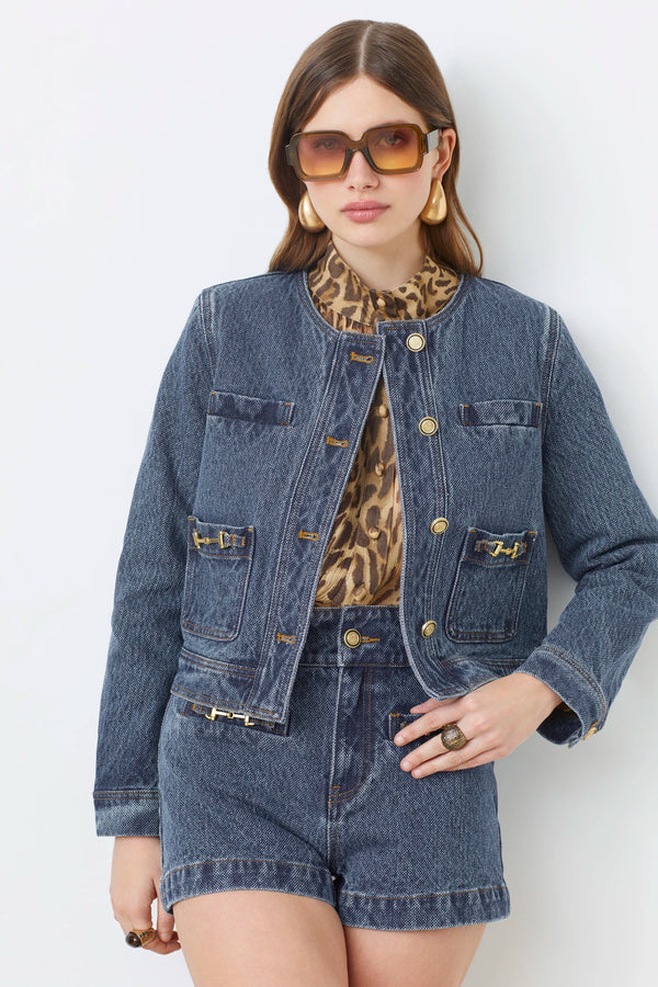 Daryl Short Jacket in Fantasy Denim