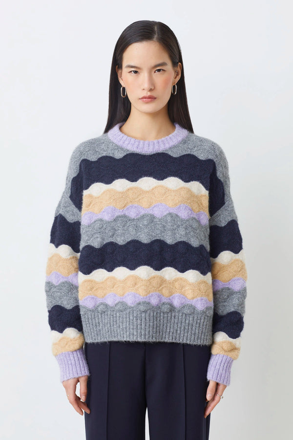 Panayo Scalloped Striped Jumper