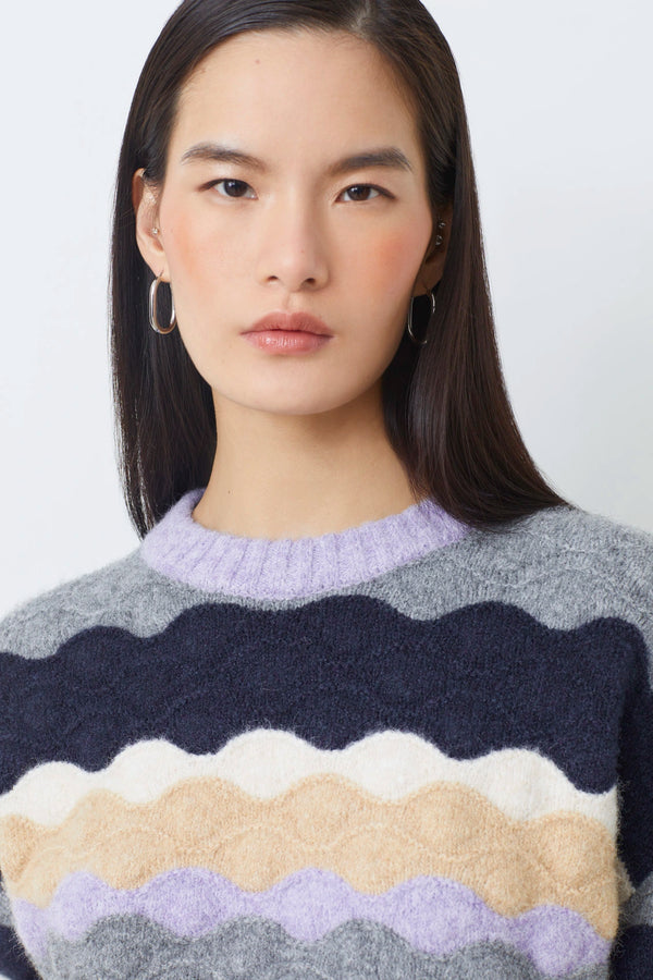 Panayo Scalloped Striped Jumper