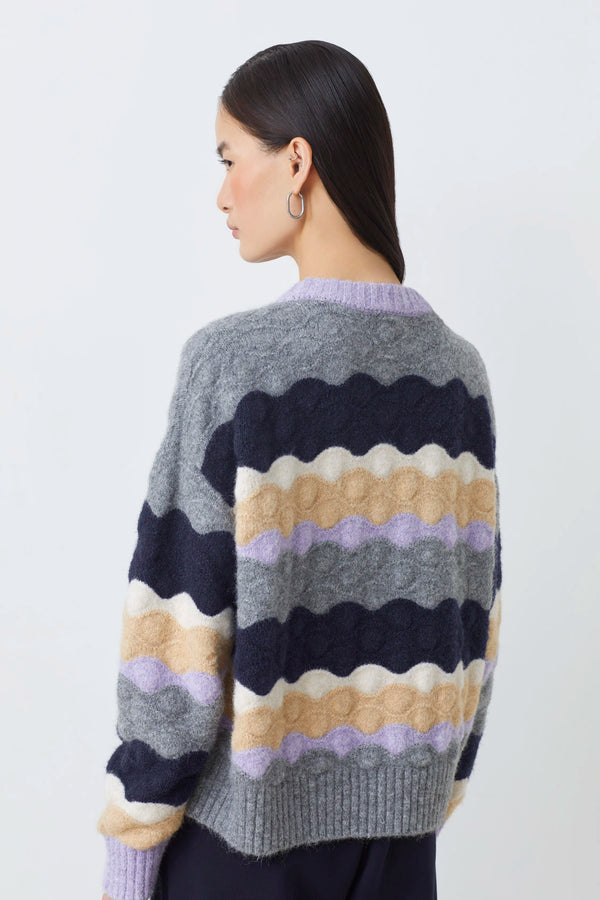 Panayo Scalloped Striped Jumper