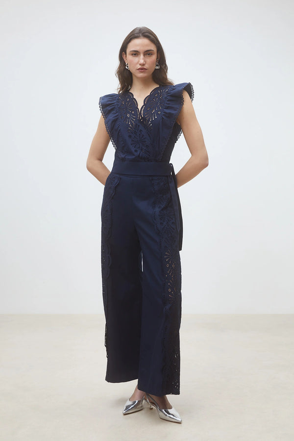 Lila Embroidered Sleeveless Blouse