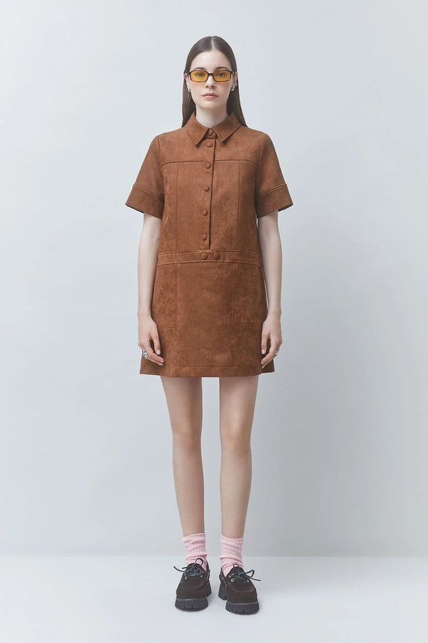 City Short Faux Suede Dress