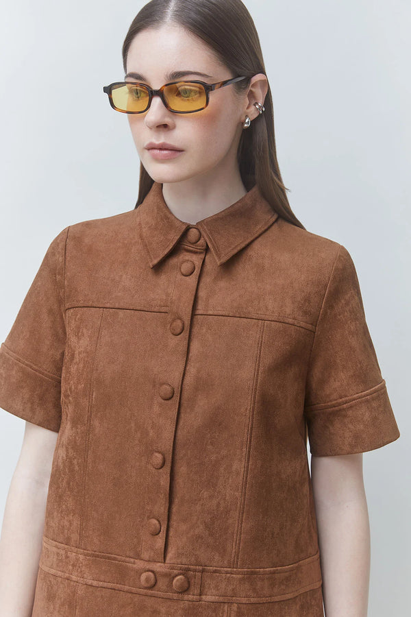 City Short Faux Suede Dress
