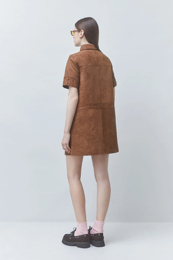 City Short Faux Suede Dress