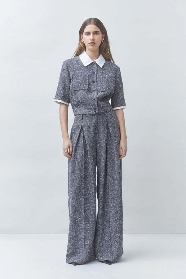 Lino Short-Sleeved Sequinned Blouse