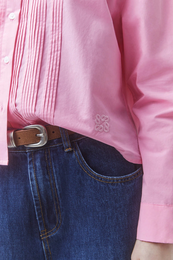 Libre Short Pleated Pink Blouse