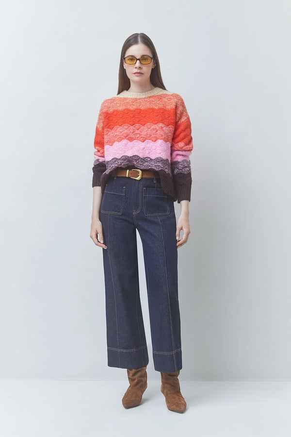 Panayo Scalloped Striped Jumper