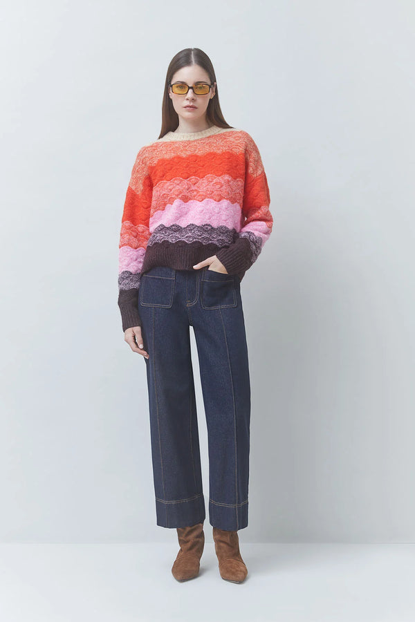 Panayo Scalloped Striped Jumper