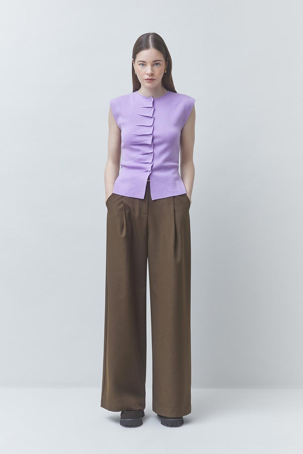 Pagni Thin Sleeveless Button Jumper