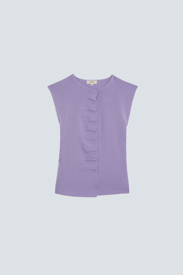 Pagni Thin Sleeveless Button Jumper