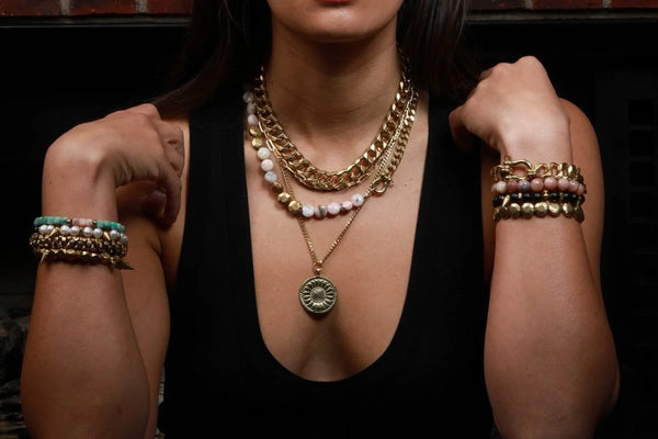 Shackle Single: Pink Opal & Sand Dollar Coin