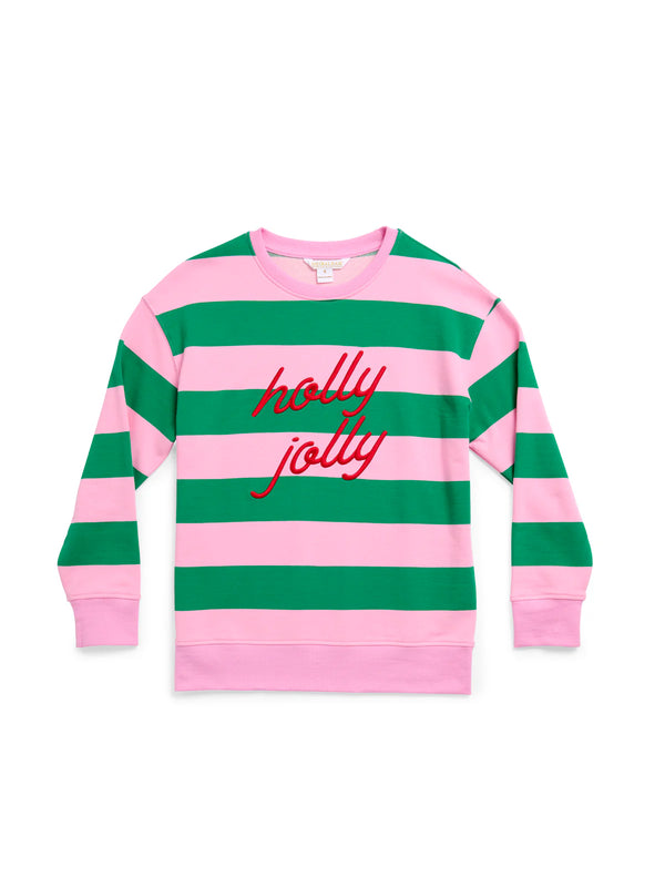 "Holly Jolly" Striped Classic Sweatshirt