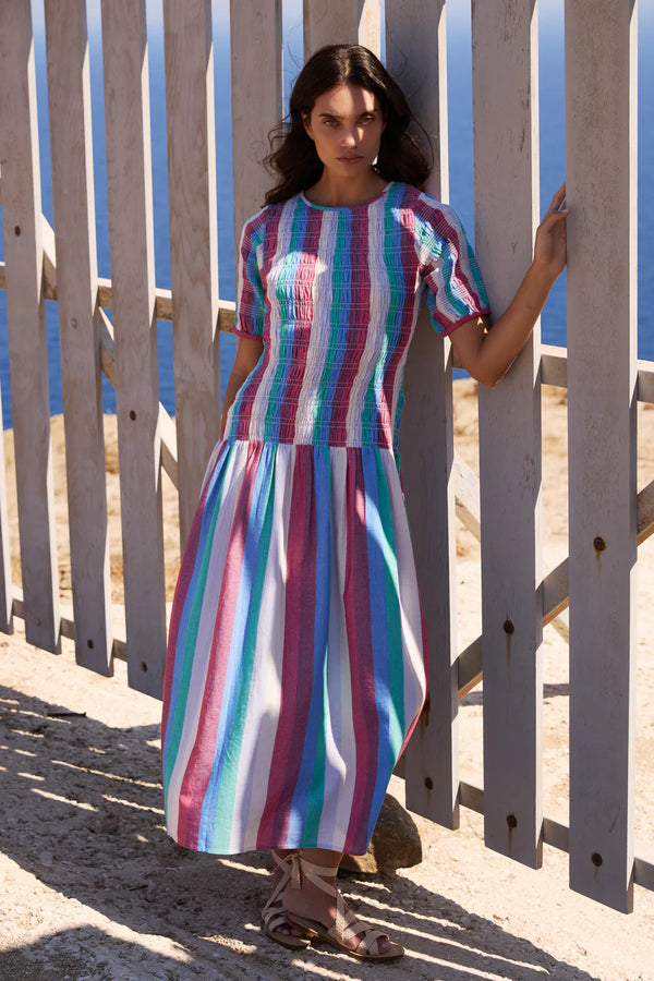 Smocked Drop Waist Maxi