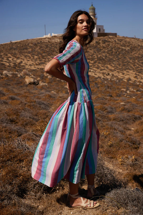 Smocked Drop Waist Maxi