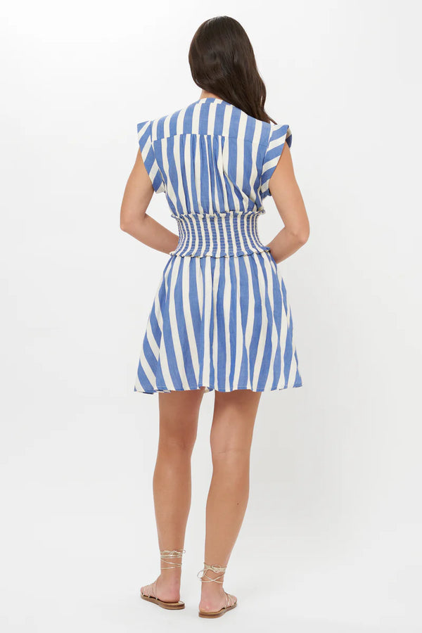 Smocked Waist Roll Sleeve