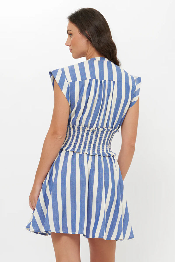 Smocked Waist Roll Sleeve