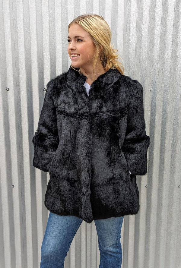 Genuine Rabbit Fur Long Jacket