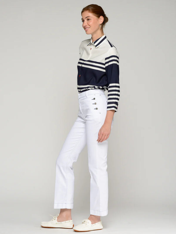 Straight Trousers with Side Buttons