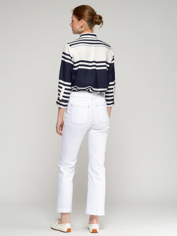 Straight Trousers with Side Buttons