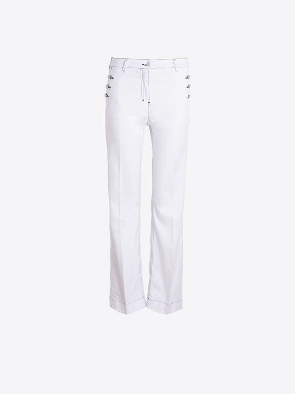 Straight Trousers with Side Buttons