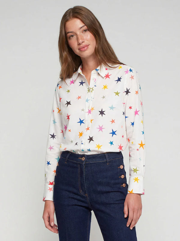 Shirt with Multicolored Star Print