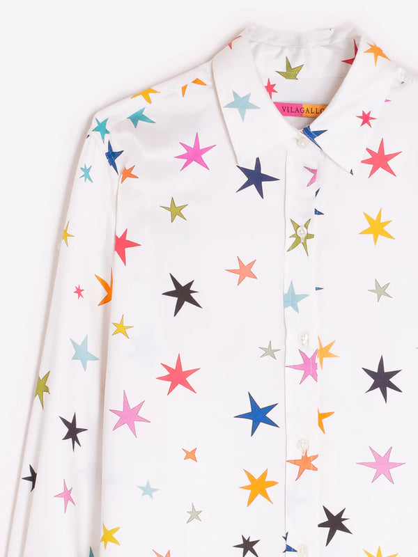 Shirt with Multicolored Star Print