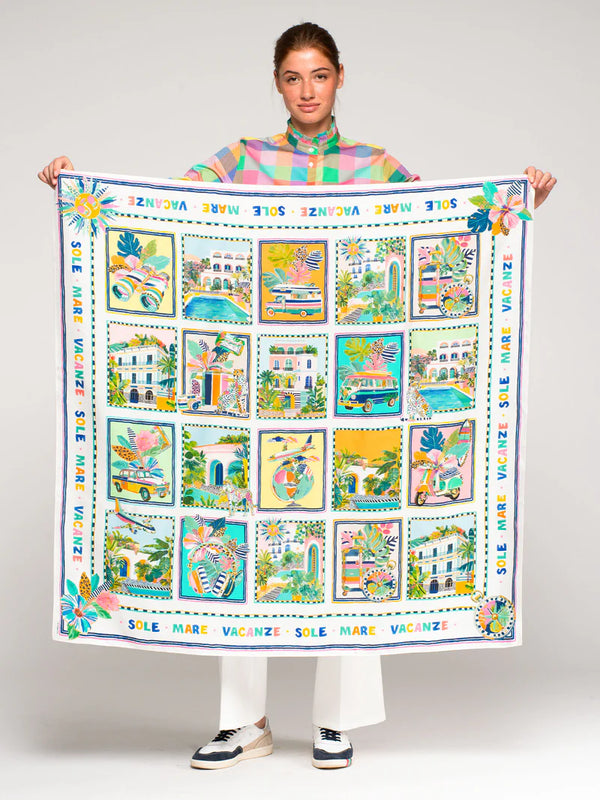 Sole Mare Vacanze Large Silk Scarf
