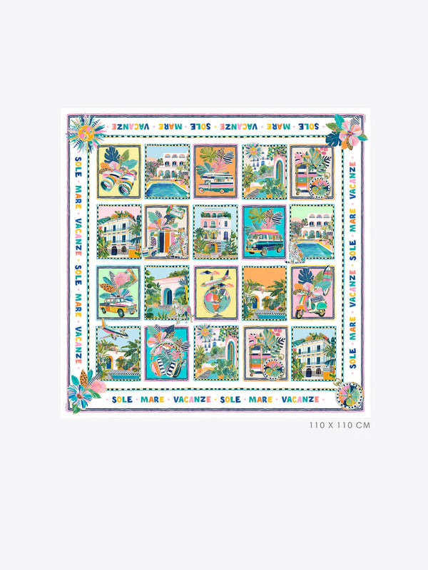 Sole Mare Vacanze Large Silk Scarf