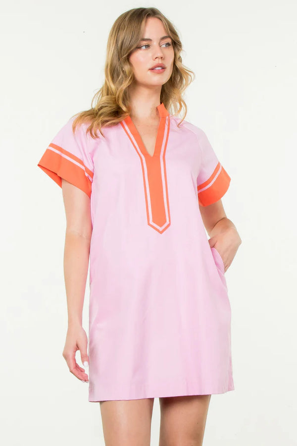 Short Sleeve V-Neck Dress