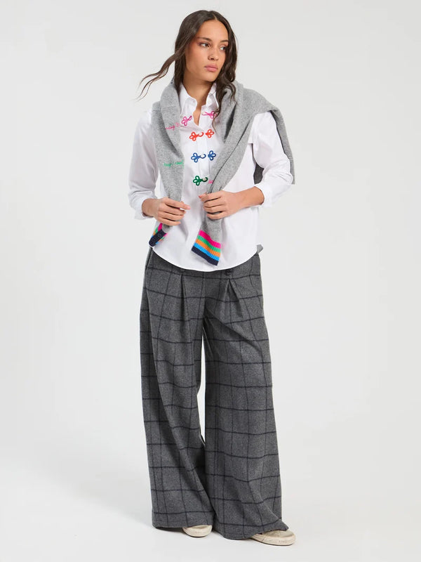 White Shirt Multicolor Frogging