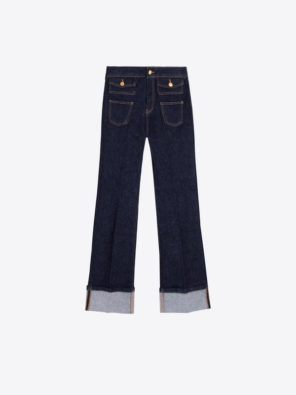 Constract Cuff Blue Denim Jeans