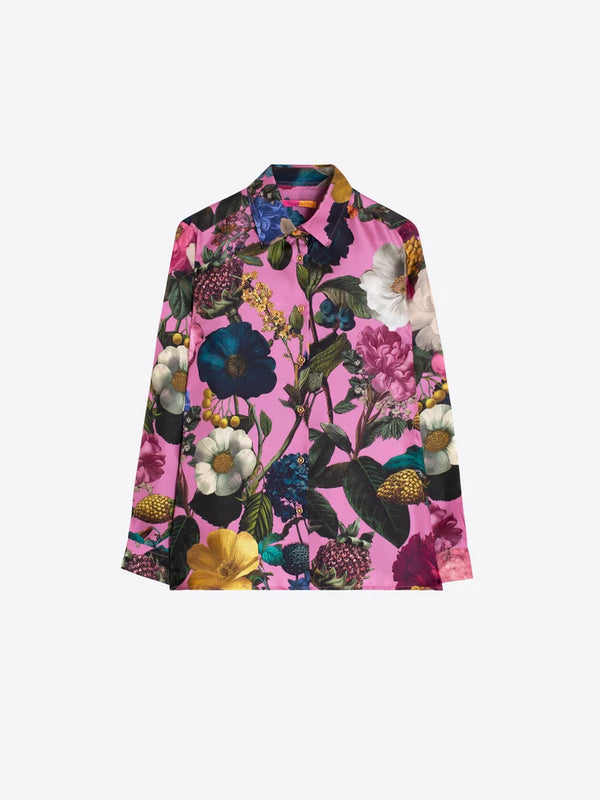 Pink Floral Silk Shirt