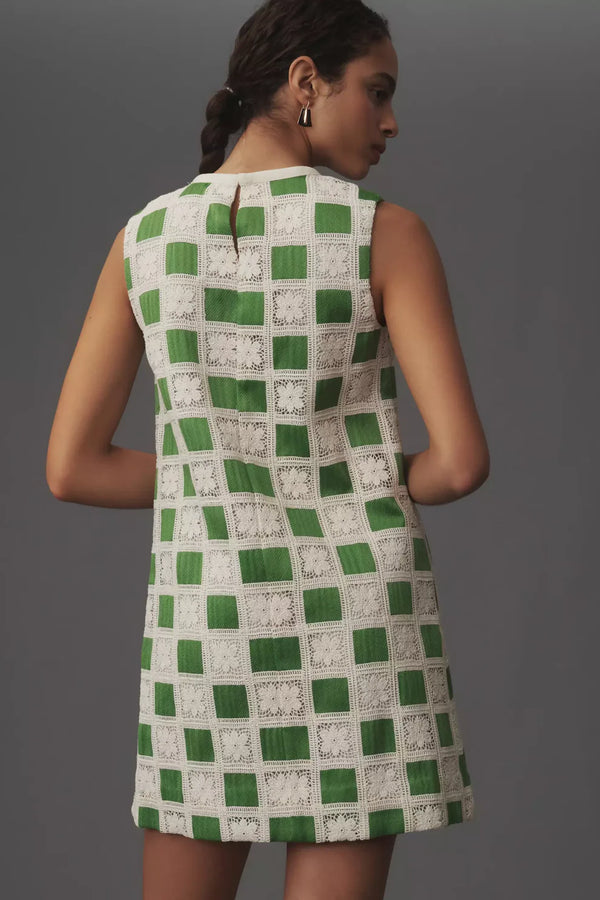Crochet Patchwork Mini Dress