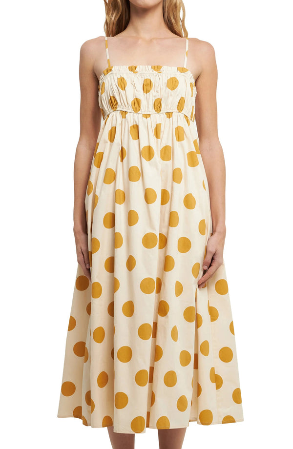 Polka-Dot Midi Dress