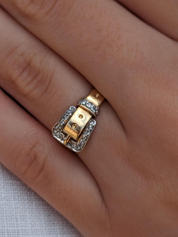 Vintage Diamond Buckle Ring