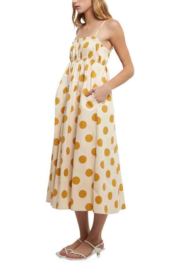 Polka-Dot Midi Dress