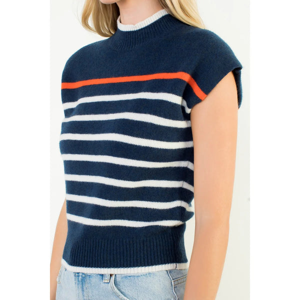 Sleeveless Striped Knit Top