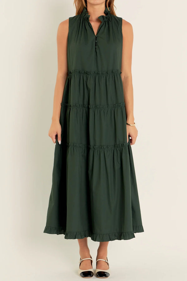 Sleeveless Ruffled Maxi Dress