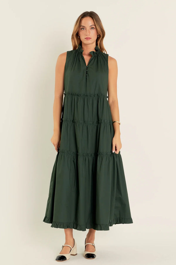 Sleeveless Ruffled Maxi Dress