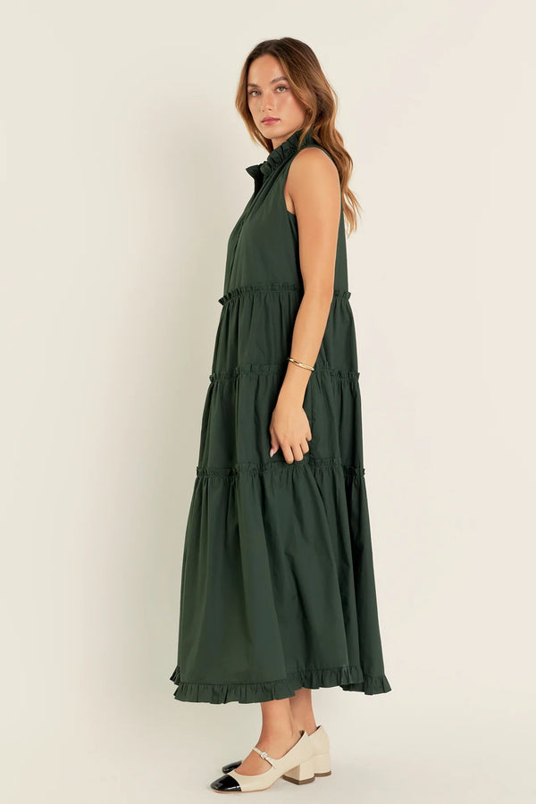 Sleeveless Ruffled Maxi Dress