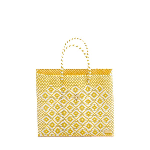 Small Yellow Aztec Tote Bag