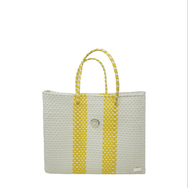 Small Yellow Striped Tote Bag