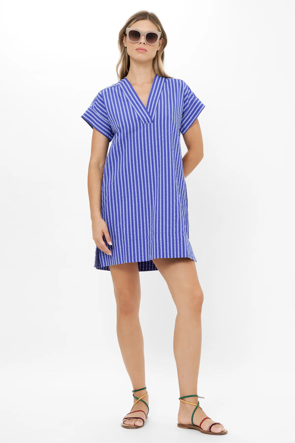 V-Neck Roll Sleeve Mini
