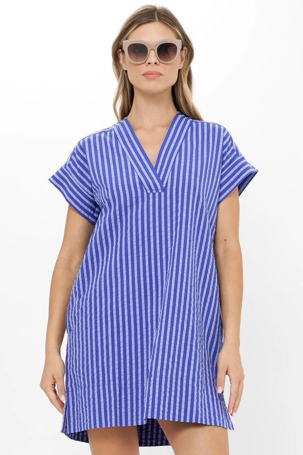 V-Neck Roll Sleeve Mini