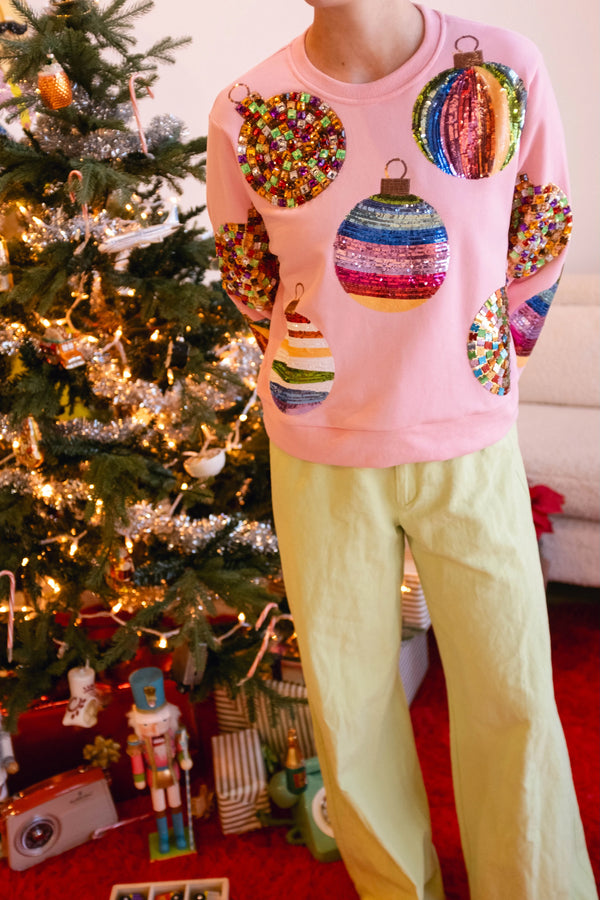 Sequin Christmas Ornament Sweatshirt