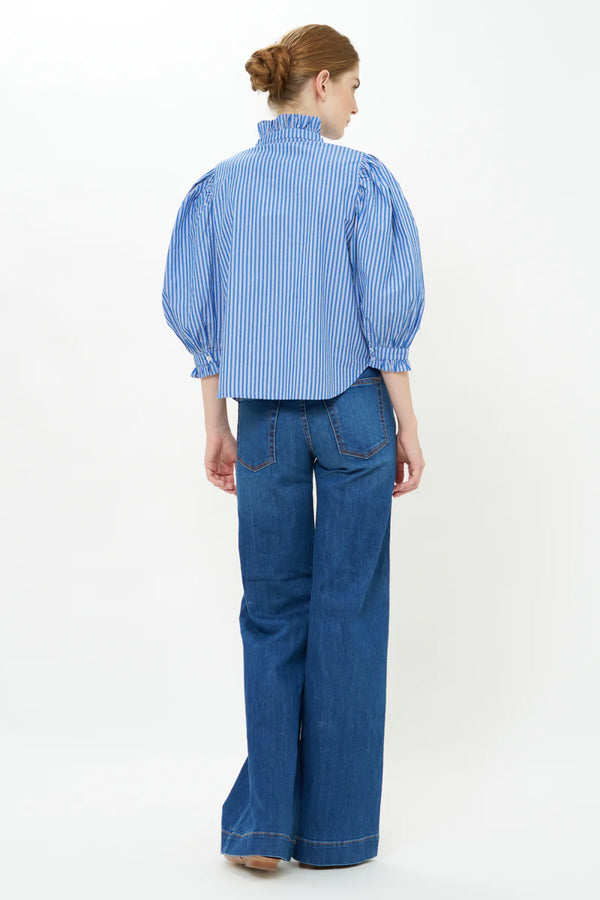 Ruffle Front Button Blouse