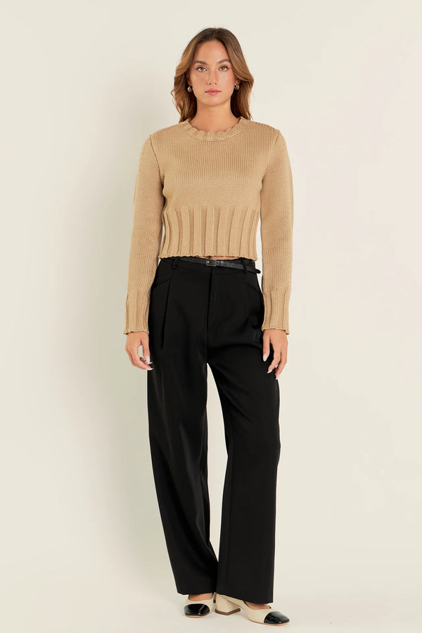 Open Back Cropped Sweater