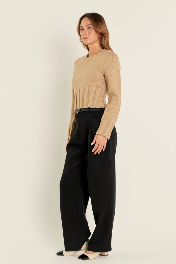 Open Back Cropped Sweater